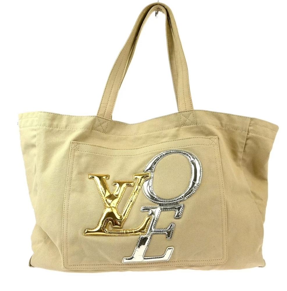 LOUIS VUITTON THAT'S LOVE GM HANDBAG TOTE BAG BEIGE M95465 FL1090